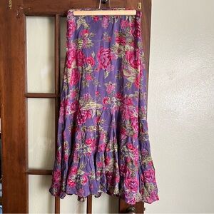 Boho Floral Maxi Skirt (L)